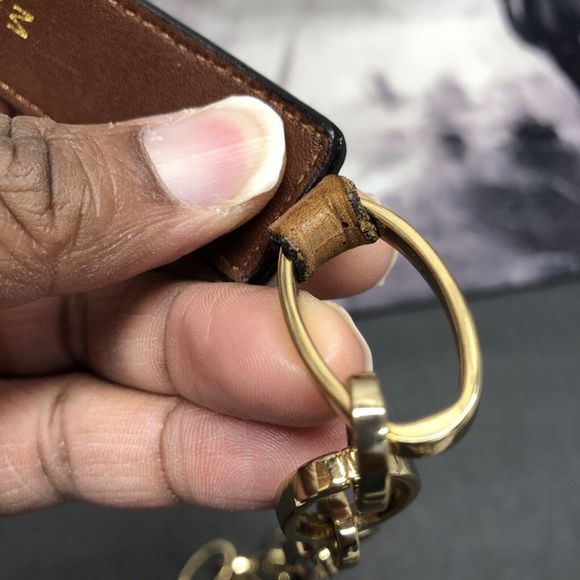 Express Womens Genuine Leather Chain Belt Medium Brown Animal Print Embossed - Picture 6 of 12